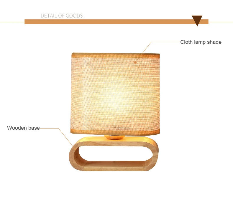 Простые современные японские оригинальные ligneous фонари спальня голова кровати украшает led Ткань Искусство настольная лампа