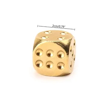 New 1 Pc Solid Polished Brass Dice 20mm Metal Cube Copper Poker Bar Board Game Gift Entertainment Accessory solid polished brass dice 20mm metal cube copper poker bar board game gift 1pc