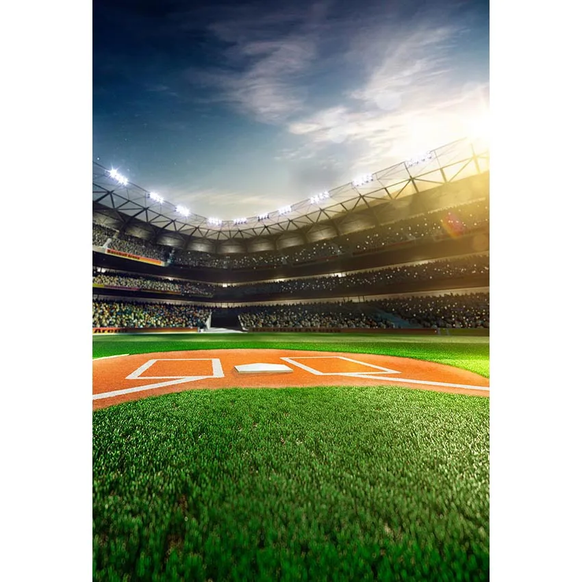 Photography backdrop football soccer field goal post background photo