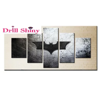

5PCS Diamonds, DIY paintings, Batman, round diamond paintings, embroidery