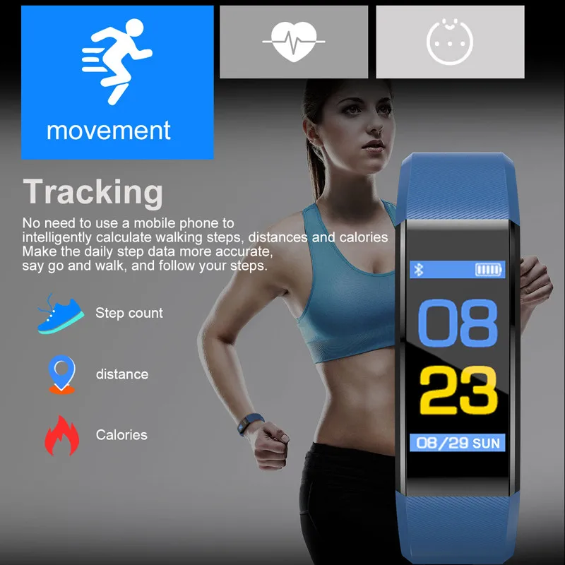 Hembeer جديد سوار ذكي الرجال النساء مراقب معدل ضربات القلب ضغط الدم جهاز تعقب للياقة البدنية Smartband الرياضة ل ios الروبوت + مربع