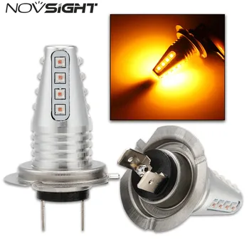 

NOVSIGHT H7 Car LED Fog Light Bulbs Driving Fog Lamps Corn-shape Yellow Single Beam Led Bulbs