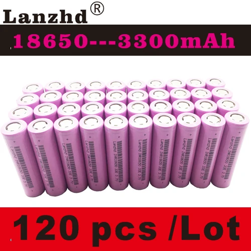 120 PCS 18650 перезаряжаемые батареи для samsung 18650 батарея 3300mAh INR18650 30A литий-ионный 3,7 V 18650VTC7 18650(40 шт-400 шт - Цвет: 120 PCS