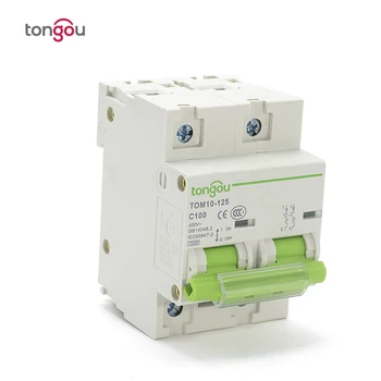 

54 mm 2 Pole 80A 100A 125A MCB 10KA High Breaking Capacity Curve C Miniature Circuit Breaker TOM10