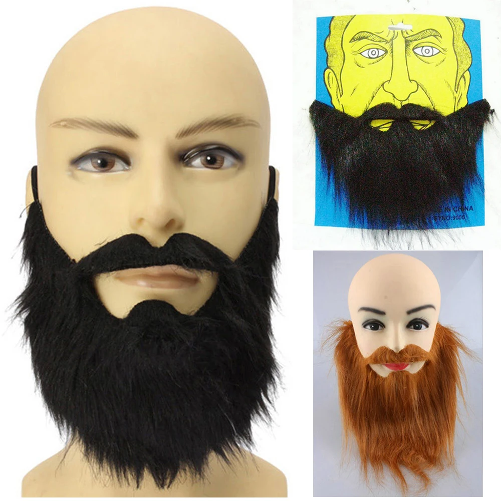 Funny Costume Prom Props Party Fake Beard Moustache Wig Facial Hair Fancy Dress