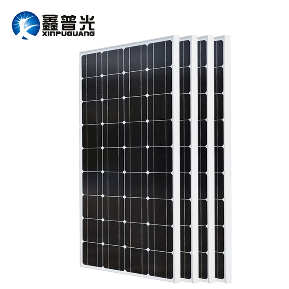 Online XINPUGUANG 2 uds 3 uds 4 Uds panel Solar 100W 18V de paneles solares 200W 300W 400W panneau solaire solar monocristalino de 12V 12V