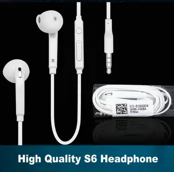 

100pcs/lot Yurieso S6 Earbuds New with Mic 3.5mm high quality Earphone for Samsung Galaxy S6 for s7 Edge s8 Earphones