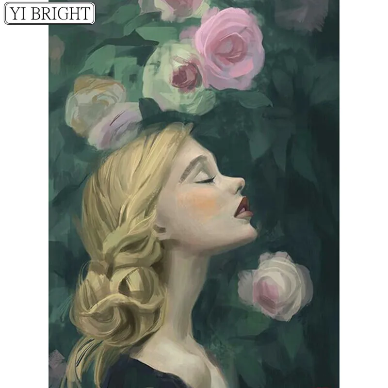 

5D DIY Full Square Diamond Painting Cross Stitch Elegant woman 3D Diamond Embroidery Rhinestone Mosaic Home Decor