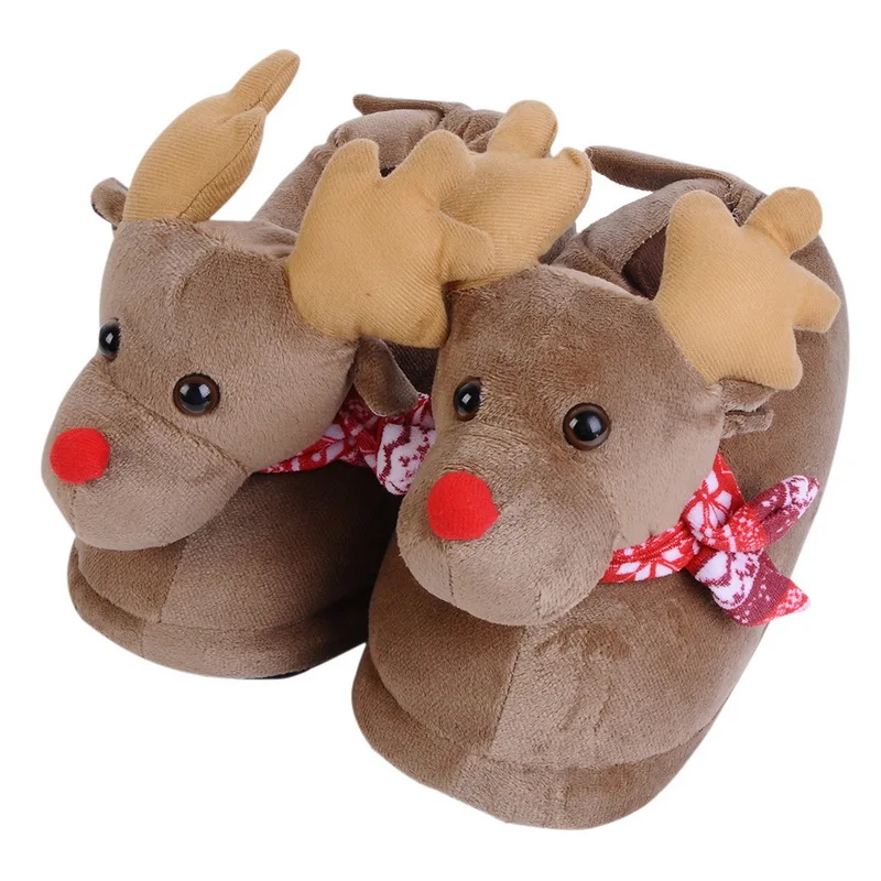 

Oeak Warm Flats Soft Sole Men and Women Indoor Floor Slippers Shoes Cute Cartoon Shape Christmas Lover Slippers zapatos de mujer