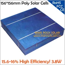1000 шт оптом 3,8 Вт поликристаллические солнечные батареи для зарядки 6x6, 2 шины, 15,6-16% эффективность, равномерный цвет, DHL, Ups, FedEx