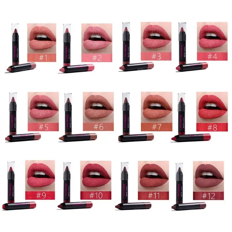 LANGMANNI 12pcs Matte Lipstick Pen Waterproof Lasting Lip Gloss Cosmetic New LANGMANNI 12pcs Matte Lipstick Pen Waterproof Lasting Lip Gloss Cosmetic New