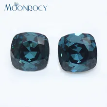 MOONROCY серебряный цвет кубического циркония модные украшения квадратные красные фиолетовые синие Австрийские хрустальные серьги для женщин