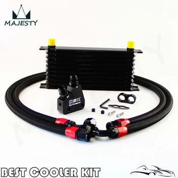 

10 Row Engine Oil Cooler Kit + Sandwich Plate For BILLET LS1 LS2 LS3 LSX VE HSV