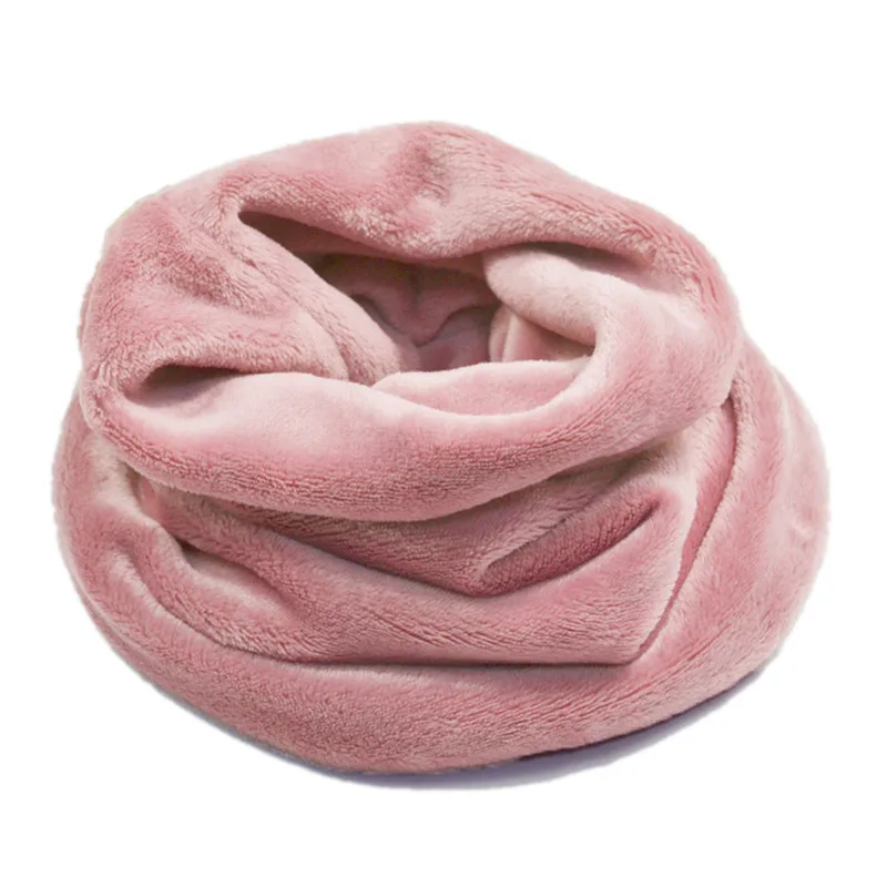 

High Quality Faux Fur Winter Scarf Snud For Women Hats Double Layer velvet Kawaii Warm Ring Scarves Unisex children Scarf LIC