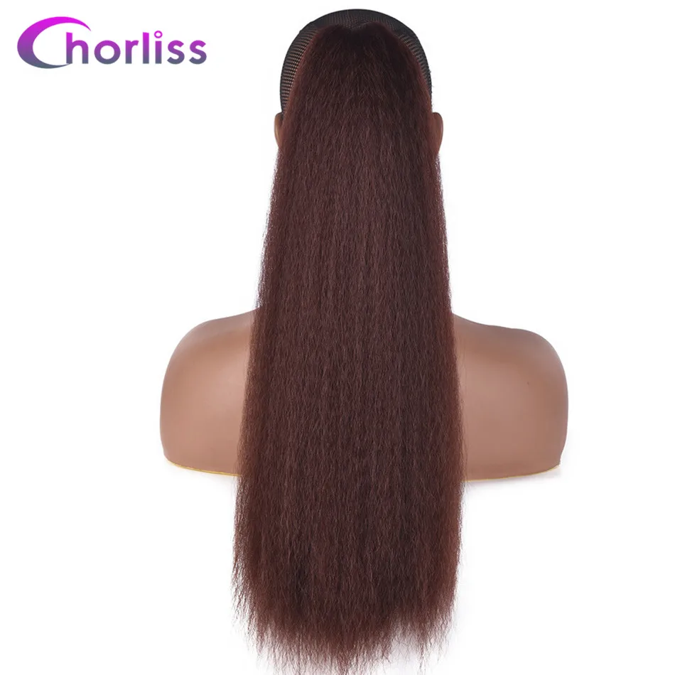 купить✲ Chorliss 22inch Yaki Прямой Синтетический Хвост Расширения Шнурок Афро Хвостик Жаропрочный Хвост