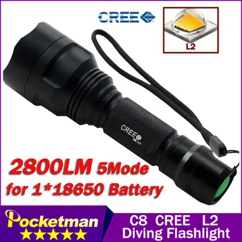

Flashlight C8 XML2 XM-L2 LED 2800LM Torch Lantern Lanterna for Self Defense Camping Light Lamp for bicycle