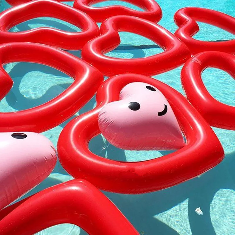 

Pool Inflatable Toys Ring Heart Shape Pool Float Swimming Ring Toys Pool Float Buoy Heart For Adult Kids 120*120cm