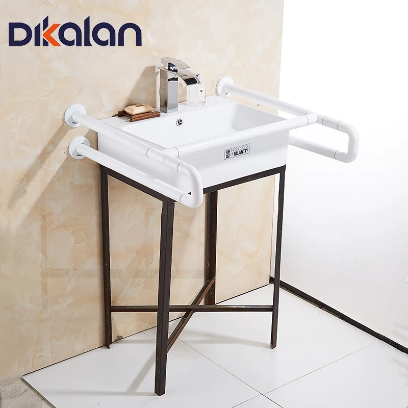 

Dikalan White Stainless SteelGrab Bars Basin Safety Rails for Toilet Disabled Elderly Peopele Large load Bearing Capacity Handl