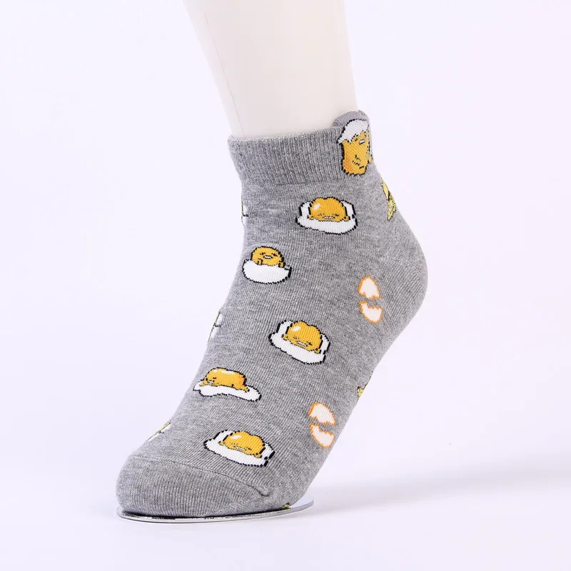 Gudetama мультфильм cos носки повседневные Модные Забавные милые Новинка женские носки осенние корейские впитывающие пот белые хлопковые короткие носки