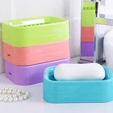 4 цвета 2 шт. два яруса из пластика контейнер мыло блюдо держатель для хранения коробка принадлежности для ванной комнаты DC112