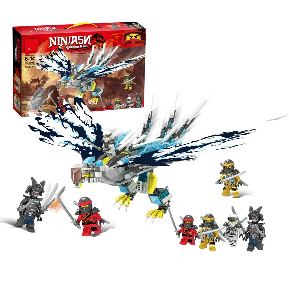 

504pcs Ninjagoinglys The Lightning Hawk Figures Building Blocks Model Set Ninja Bricks Educational Toys for Children