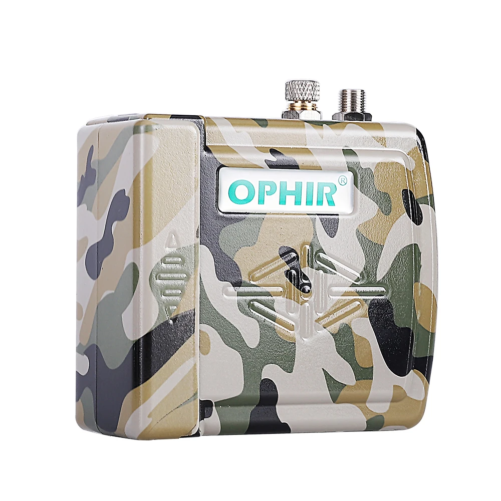 OPHIR комплект аэрографа двойного действия с воздушным компрессором и зарядным аккумулятором, Воздушная щетка, пистолет-распылитель для дизайна ногтей, хобби, макияж, краска для тела