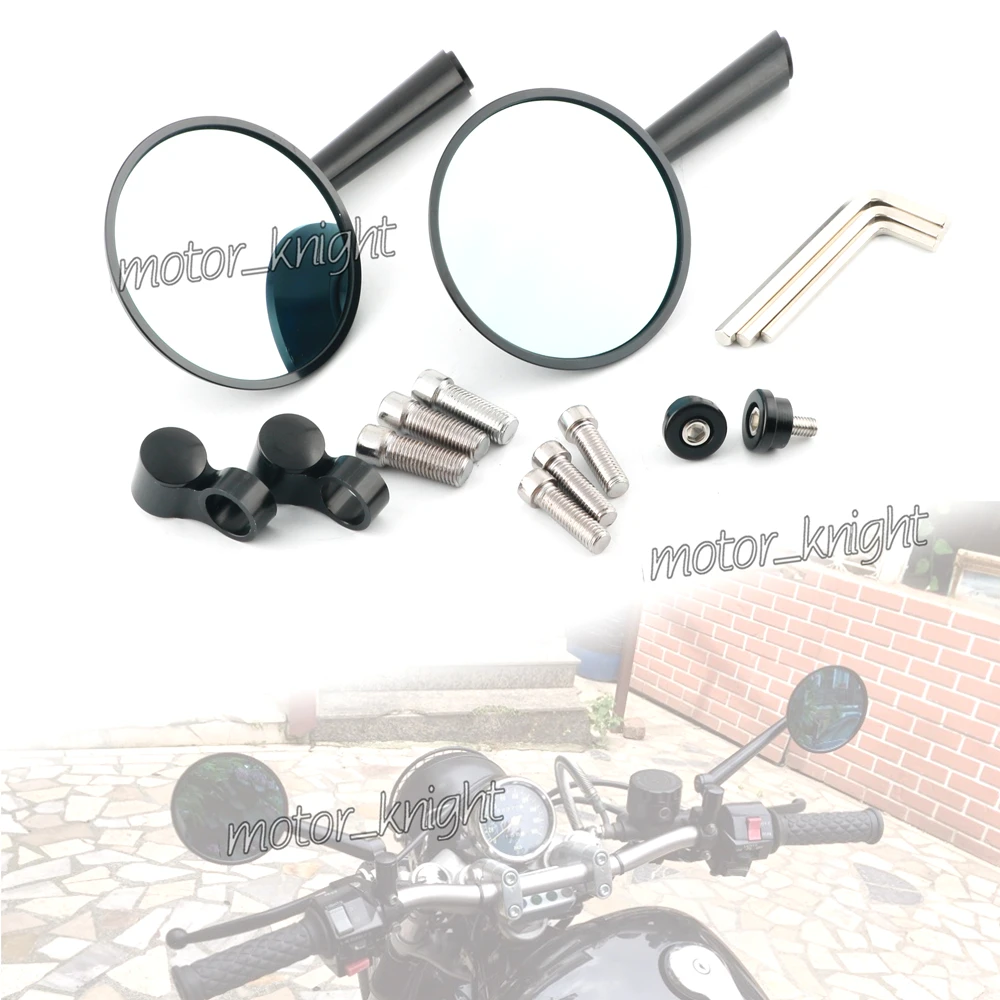 Боковое зеркало заднего вида CNC 2xRound для kawasaki Z900RS CAFE Z1 / VULCAN 1700 VAQUERO NOMAD/обыкновенный