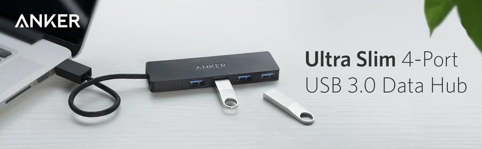 Anker 4-Порты и разъёмы USB 3,0 Ultra Slim центр данных для Macbook, Mac Pro/mini, iMac, Surface Pro, XPS, Тетрадь ПК, USB флэш-накопители и т. д