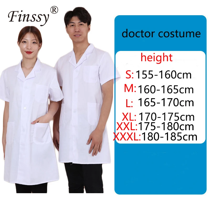 

White Lab doctor Uniforms surgical suits summer short-sleeved surgical suits male female doctors nurses suits doctor costume men