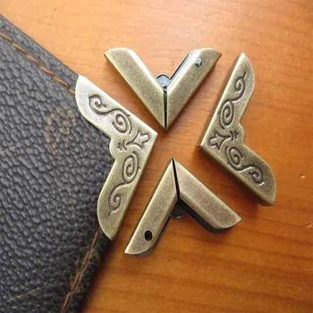 

Bronze Book Scrapbooking Albums Menus Corner Protectors Metal Corners For Books,Pattern Carved,20mm,Inside size 4mm,100PCs