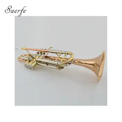 Bb Труба золотой латуни Leadpipe Белл монель Поршень с ABS случае Instrumentos Musicais Profissionais
