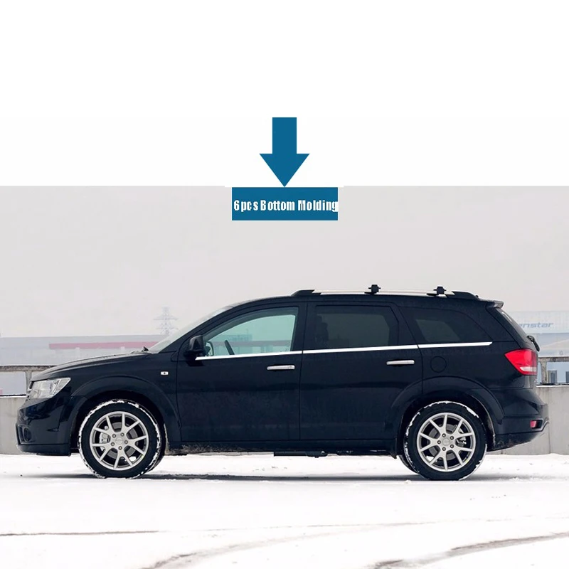 6 шт. Нижняя рама для дверного окна формование порогов для Dodge Journey