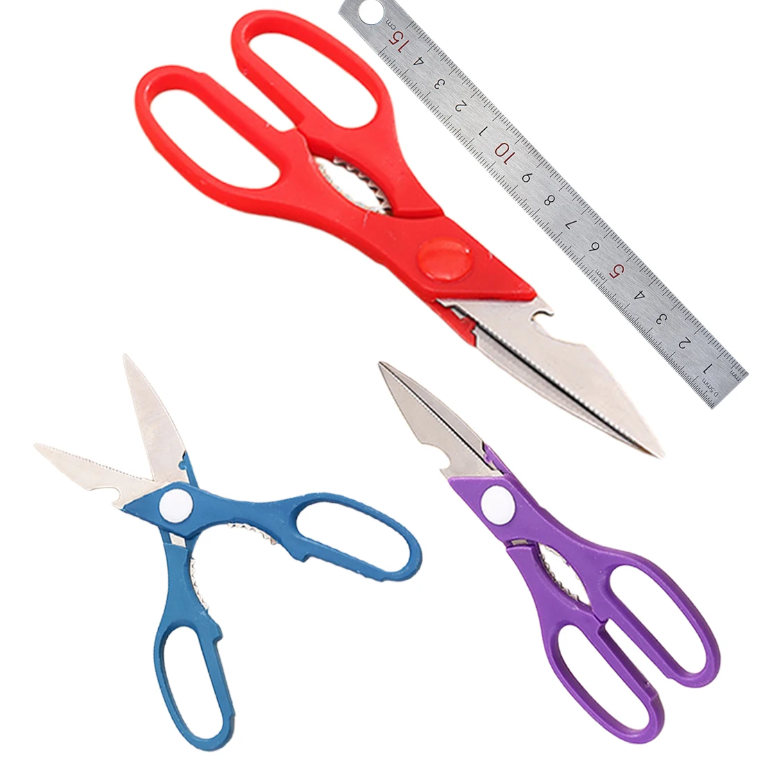 

20.1cm Kitchen Scissors Shears Multifunctional Stainless Steel Poultry Kitchen Scissor Nutcracker Bottle Opener Bone Cutter