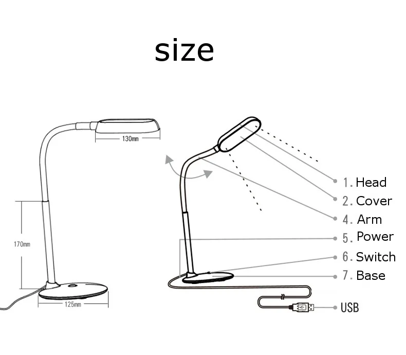 Светодио дный Настольная лампа с usb-питанием Настольная лампа с Лебединым вырезом модная лампа с поворотным кронштейном