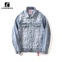 High Street Mens Denim Jackets Ripped Distressed Jeans Jackets Men Streetwear Outerwear Plus Size High Street Mens Denim Jackets Ripped Distressed Jeans Jackets Men Streetwear Outerwear Plus Size