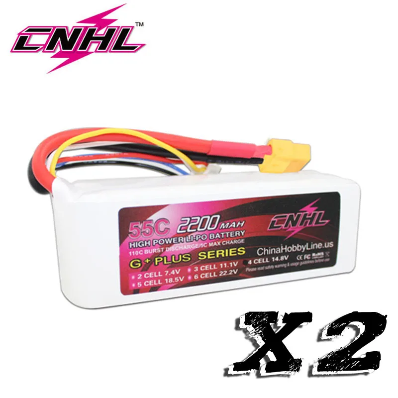 2 шт. CNHL G + плюс 2200mAh 14 8 V 4S 55C Lipo Батарея для самолета вертолета Jet Edf с XT60 штепсельной