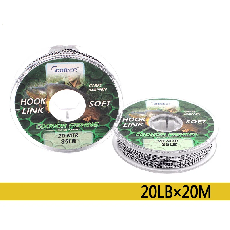 20LBx20m Jeely камуфляж крупный Карп Рыбалка тонущий Плетеный Hooklink Line 15/20/35LBx20M - Цвет: 20LBx20m