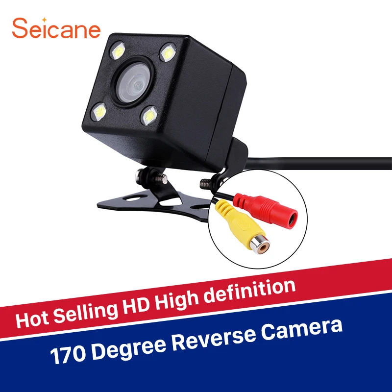 

Seicane Universal 4 LED Car Parking Reverse Rear View Backup Camera 170 Degree Wide Angle HD High definition Vision