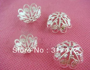 

8*19mm Silver Tone Flower Bead Caps Filigree DIY Jewelry Findings/Components