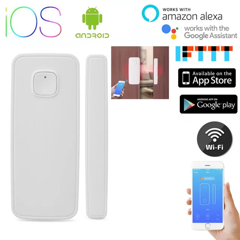 

Magnetic Sensor Wireless Door Window Alarm System For Home Security Wifi Door Open Switch Detector with Alexa Echo Google Home