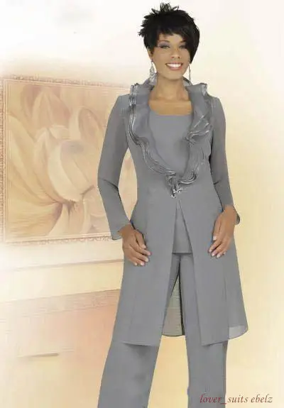 grey mother of the bride pant suits