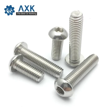 

Socket Screw Button Head Stainless Steel 100pcs/lot M2.5 Hex Machine Round Stainlness High Quality Service Electrical Din912