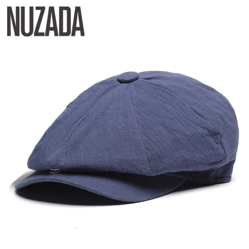 

NUZADA Sunshade Flat Cap Visor Caps Simple Solid Color Women Men Unisex Beret Hats Summer Spring Autumn Cotton Boina