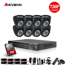 8CH CCTV Системы 1080 P HDMI AHD 8CH видеонаблюдения DVR 8 шт. 1,0 Мп ИК безопасности Камера 2000 ТВЛ CCTV камера наблюдения Системы купол Камера