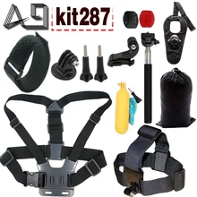 A9 для GoPro Интимные аксессуары набор глава Chest Mount плавающей монопод ремешок для Go Pro Hero 4 SJCAM SJ4000 Xiaomi yi Экен H9