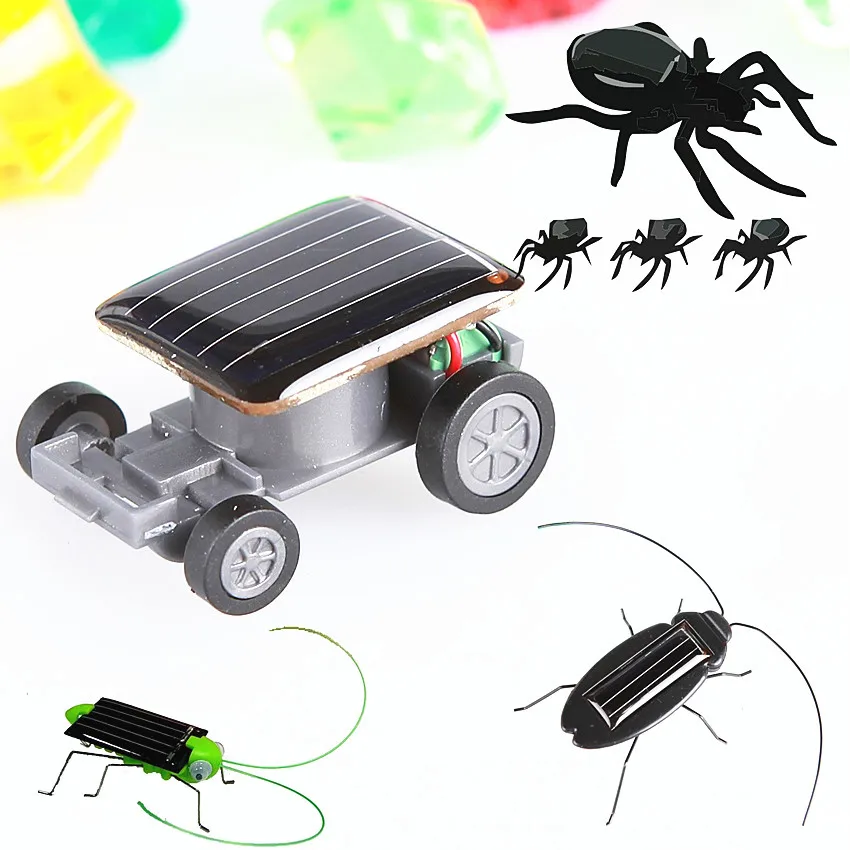

Kids Solar Energy Toys Power Robot Bug Grasshopper Cartoon Crazy Cockroach Car Model Educational Gadget Toy For Children
