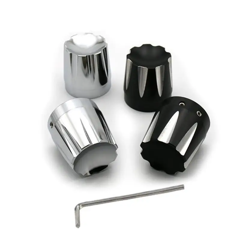 

Pair Black CNC Excalibur Front Axle Nut Cover Bolt Kit For Harley Softail Dyna for Fatboy FXS Motorcycle Nut Cover Caps