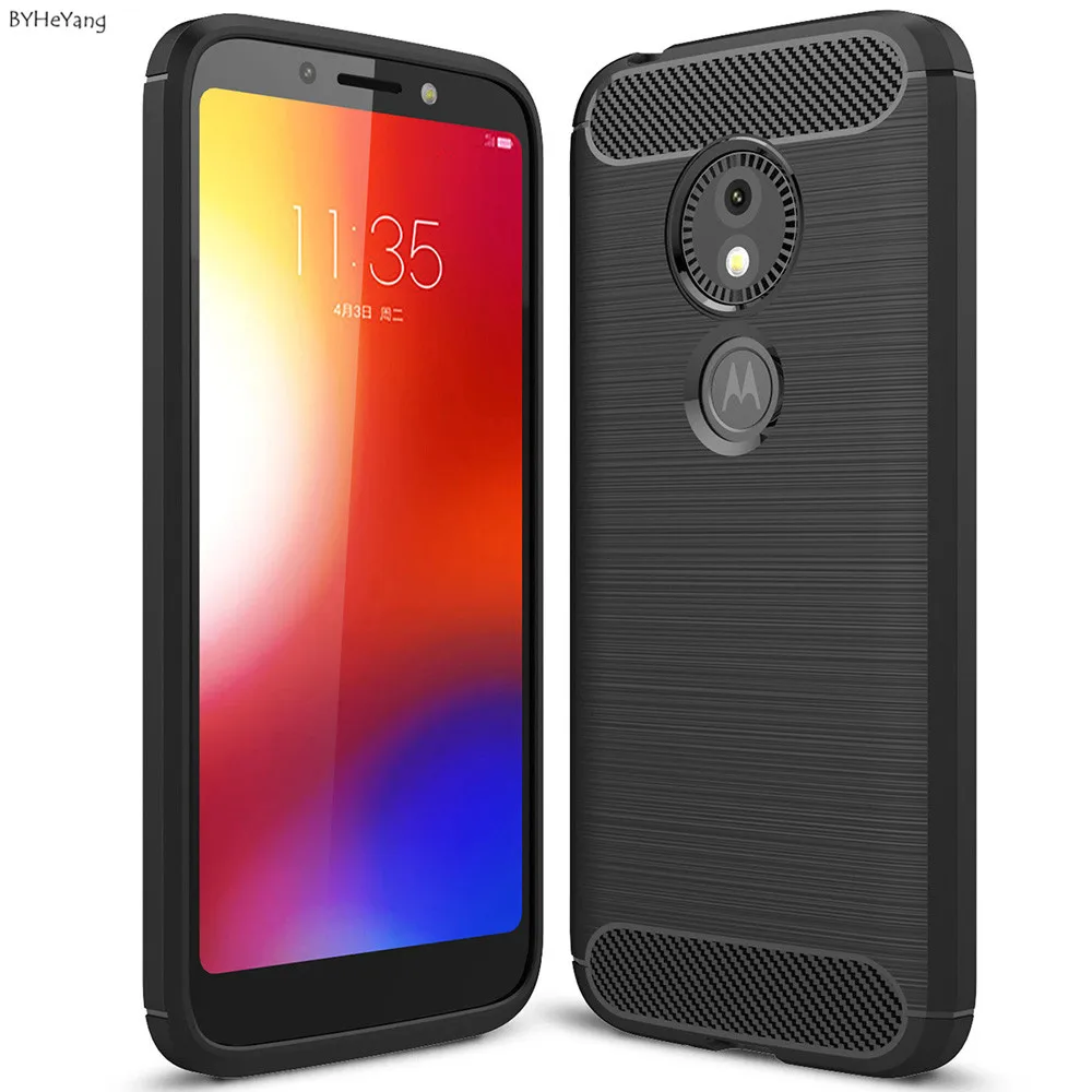 BYHeYang For Motorola Moto E5 Play GO Case Cover Brushed texture Soft TPU Silicone PU Leather Back e5 play go |