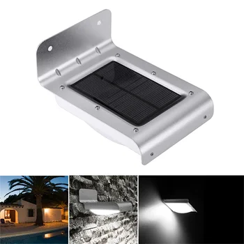 

2pcs Outdoor Waterproof Solar Lamps 16 LED Curved Style Human Body Induction + Low Light + Light Control Solar Charging Lamp