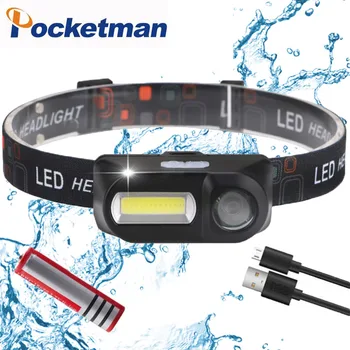 

COB XPE LED Mini Headlight 7-Mode 3800ml USB Charging Headlamp Camping Flashlight Hunting Frontal by 18650 Battery